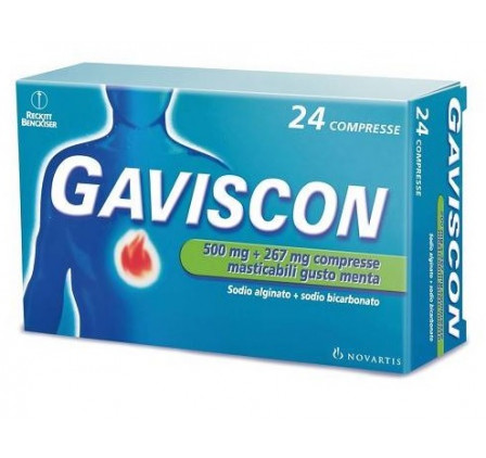 Gaviscon 24cpr Menta 500+267mg