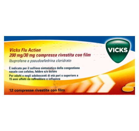 Vicks Flu Action 12cpr200+30mg
