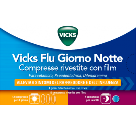 Vicks Flu Giorno Notte 12+4cpr