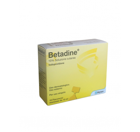 Betadine 10% soluzione cutanea 10 flaconcini monouso da 10ml